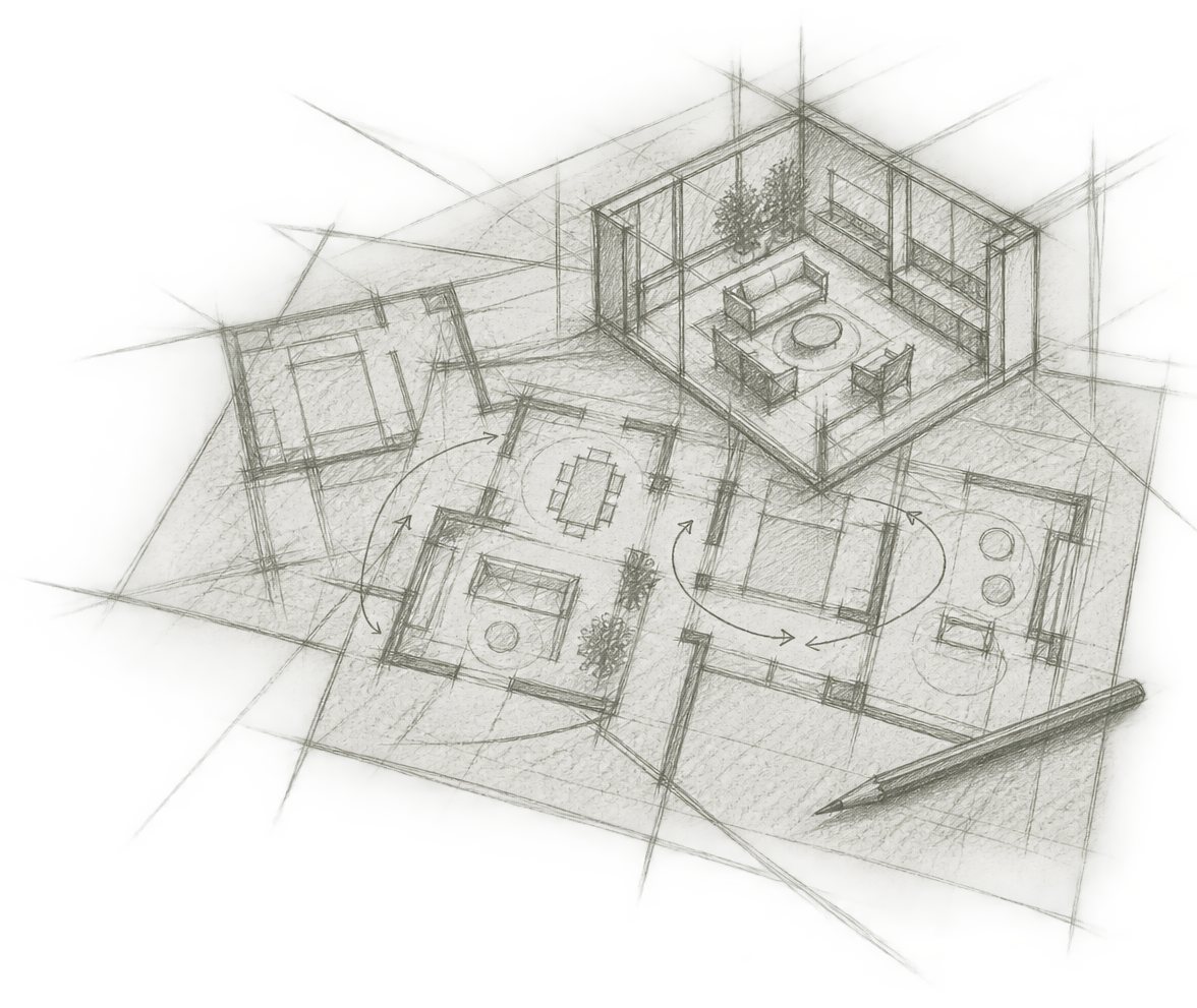 Advisory & Brand Partnerships — hand-drawn concept sketch