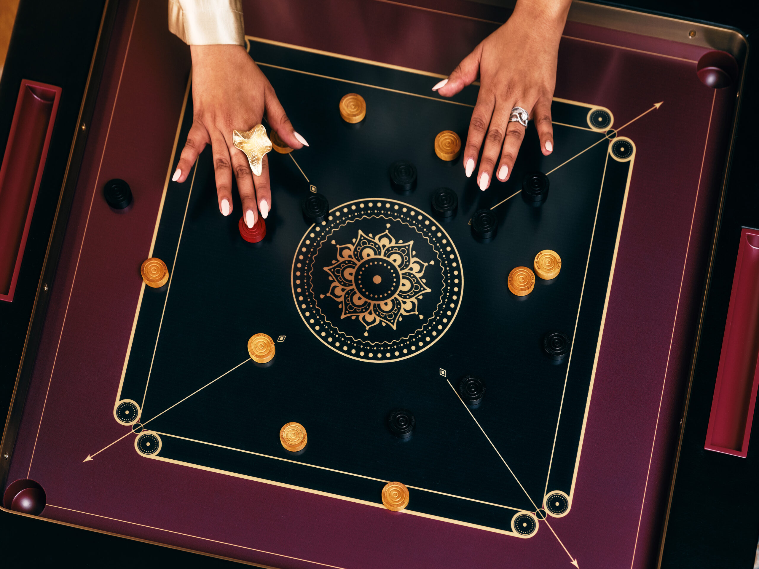 The Brar Carrom Table designed by Rydhima Brar in collaboration with 11 Ravens